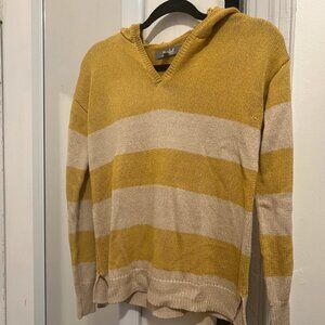 XS striped hoodie yellow and beige